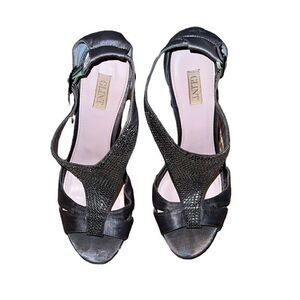 Glint Gray Fabric Heeled Sandals Size 8 M